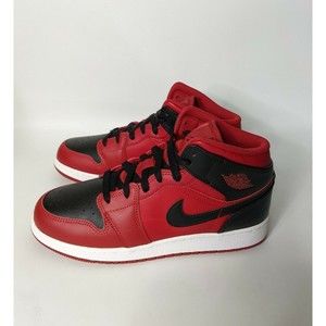 Nike Air Jordan 1 Mid Reverse Bred 554725-660 Grade School Size 6.5Y Womens 8